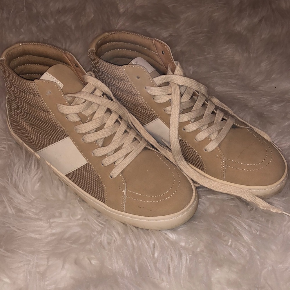 Taupe high top sneakers